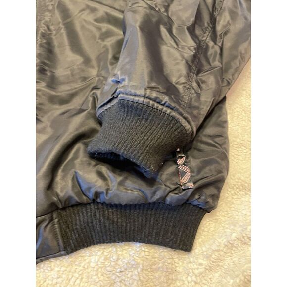 Men's‎ Phat Farm XL Black Jacket With Fur Lining Nylon Comber Jacket - Picture 3 of 14